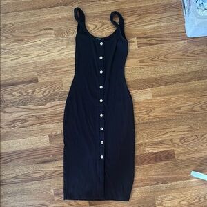 Elegant Black Button-Down Dress
